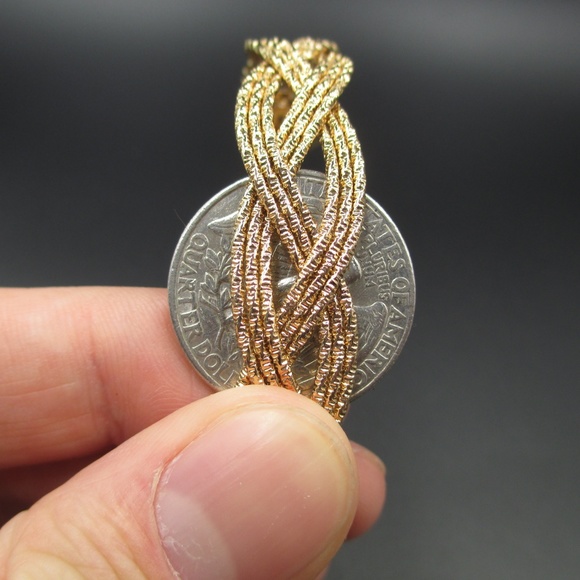 Vintage Simple Gold Tone Braided Cuff Bracelet - Picture 5 of 6